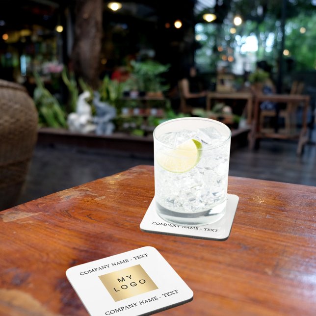 Business company logo text slogan brand colour coaster (Creator Uploaded)