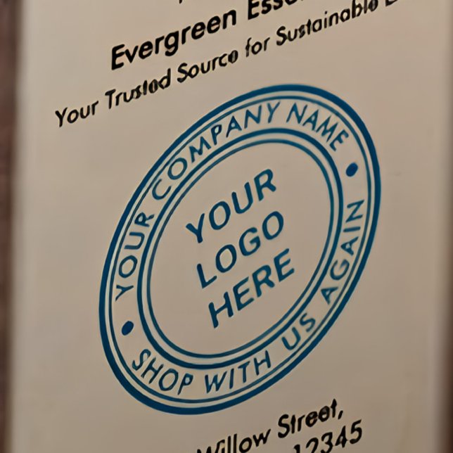 Business Company Name Professional Brand Logo Self-inking Stamp (Closeup of Stamp Mark)