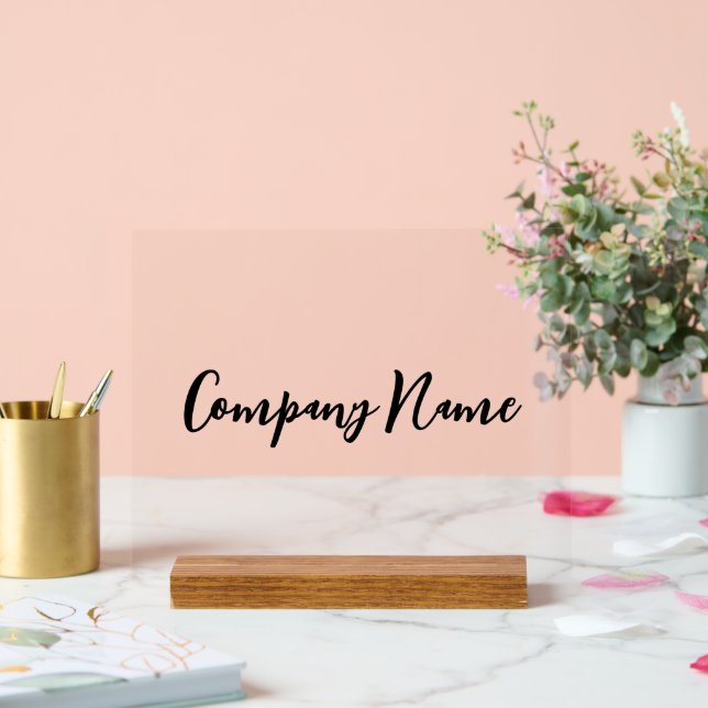 Business Company Name Text Template Acrylic Sign (Wedding)