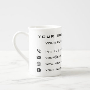 Business Company Promotional Personalised - Modern Bone China Mug
