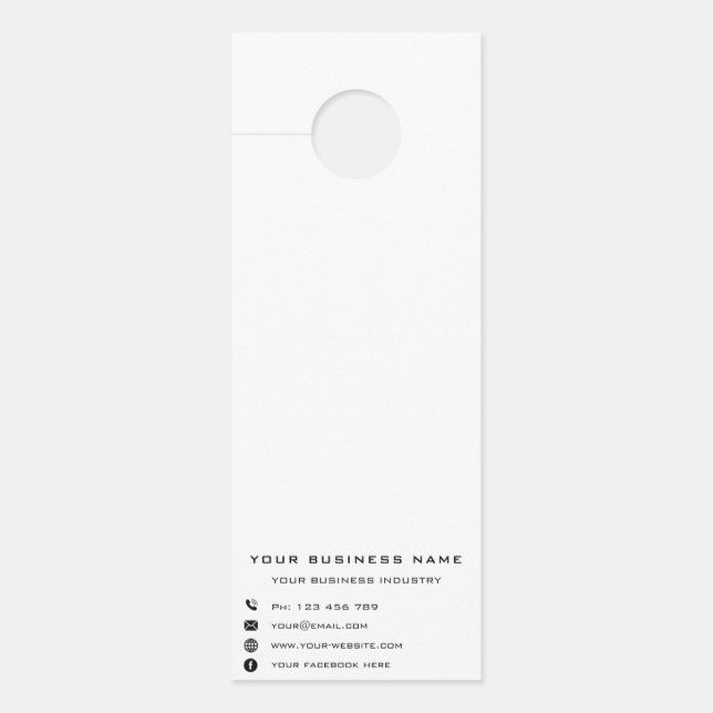 Business Company Promotional Personalised - Modern Door Hanger (Front)