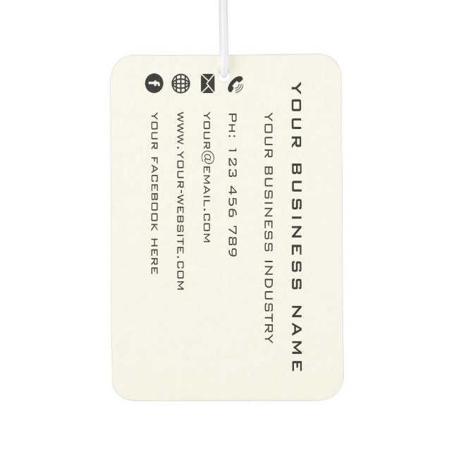 Business Company Promotional Personalised Special  Car Air Freshener (Front)