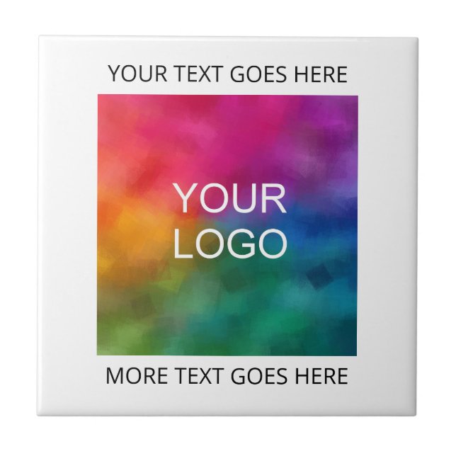 Business Company Upload Your Own Logo Here Tile (Front)