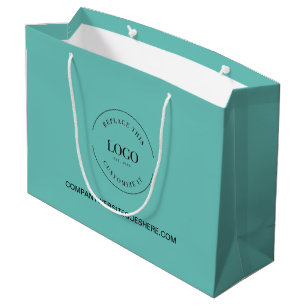 Business Company website Your Logo Large Teal Gift Bag