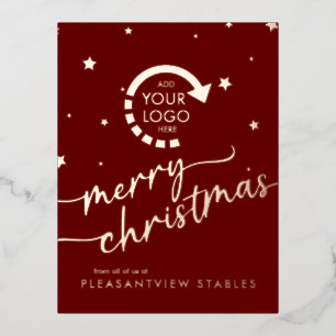 Business Company YOUR LOGO Foil Holiday Post Card