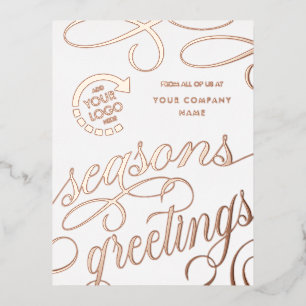 Business Company YOUR LOGO Foil Holiday Post Card