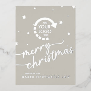 Business Company YOUR LOGO Foil Holiday Post Card