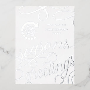 Business Company YOUR LOGO Foil Holiday Post Card