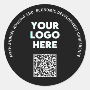 Business Conference Custom Logo QR Classic Round Sticker