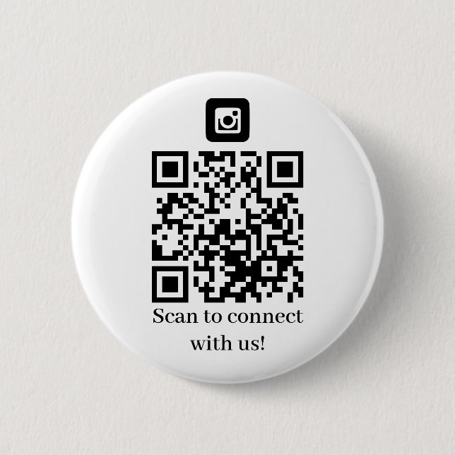 Business Connect with us QR code 6 Cm Round Badge (Front)
