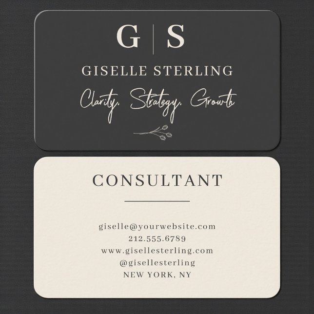 Business Consultant Black Professional Business Card (Creator Uploaded)