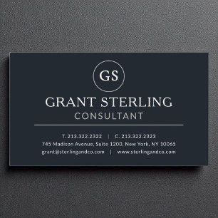 Business Consultant Black Silver Luxury  Business Card