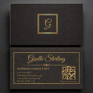 Business Consultant Monogrammed QR Code Card