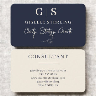 Business Consultant Navy Blue Business Card