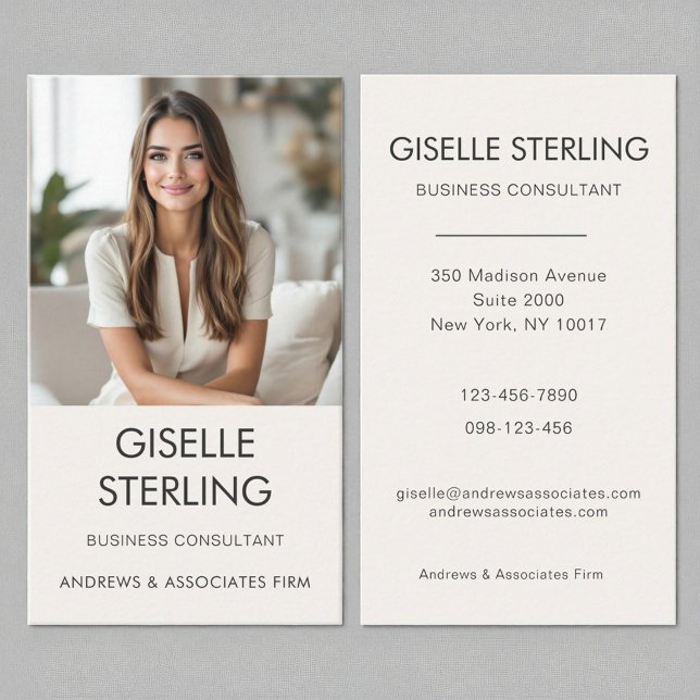 Business Consultant Neutral Professional Photo  Business Card (Creator Uploaded)