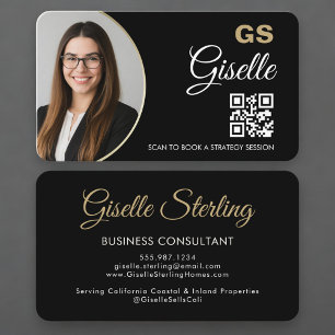 Business Consultant Photo QR Code Card