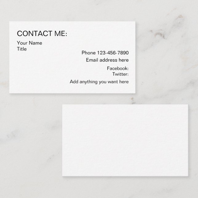 Business Contact Cards (Front/Back)