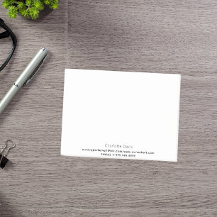 Business contact information brand colour post-it notes