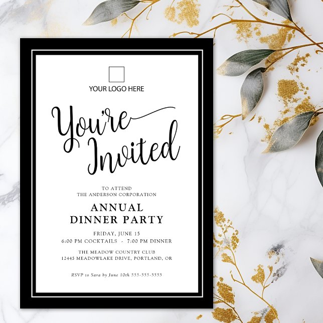 Business Corporate Annual Party Elegant Script  Invitation (Creator Uploaded)