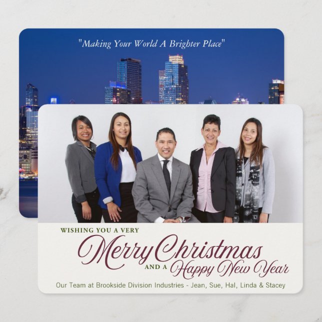 Business Corporate Christmas Holiday 2 Photo Card (Front/Back)