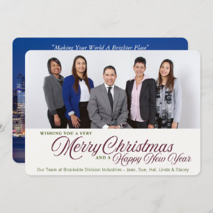 Business Corporate Christmas Holiday 2 Photo Card
