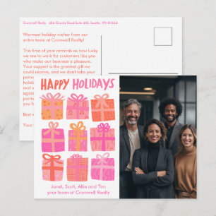Business Corporate Christmas Holiday CUSTOM Photo  Postcard