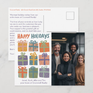 Business Corporate Christmas Holiday CUSTOM Photo  Postcard