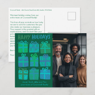 Business Corporate Christmas Holiday CUSTOM Photo  Postcard
