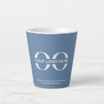 Business Corporate Company Logo Blue Latte Mug<br><div class="desc">A simple custom muted blue and business template in a modern minimalist style that can easily be updated with your company logo and text. Designed with a horizontal logo banner image (2560 x 1440 px), you can customise by changing the text and image using the fields provided, or use the...</div>