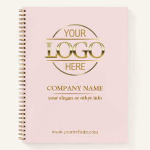Business Corporate Company Logo Pink Promotional Notebook