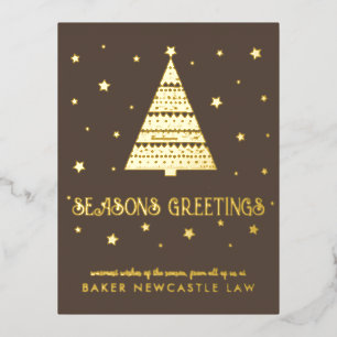 Business Corporate Company Merry Christmas Foil Holiday Postcard