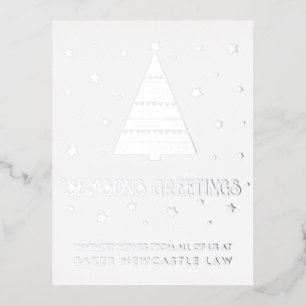 Business Corporate Company Seasons Greetings  Foil Holiday Postcard