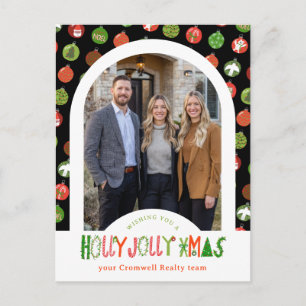 Business Corporate Holiday Ornaments CUSTOM Photo Postcard
