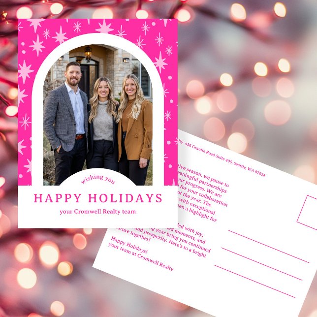 Business Corporate Holiday Stars CUSTOM Arch PHOTO Postcard (Business Corporate Holiday Stars CUSTOM Arch PHOTO Postcard
)