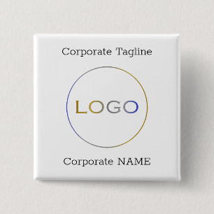 Business Corporate Logo Name Tagline Promotional 15 Cm Square Badge