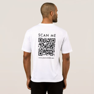 Business Corporate QR Code Scan Me Mens Back Print T-Shirt