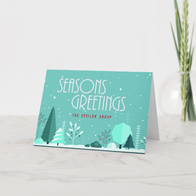 Business Corporate Winter Seasons Greetings Card (Front)