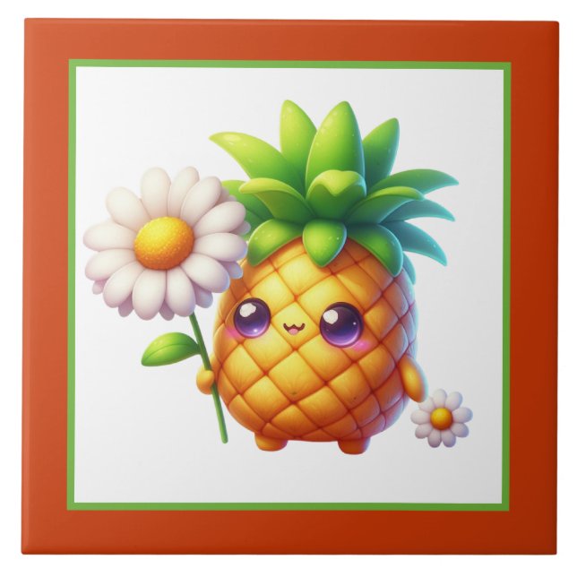 business crafting home fruit pineapple ceramic  tile (Front)