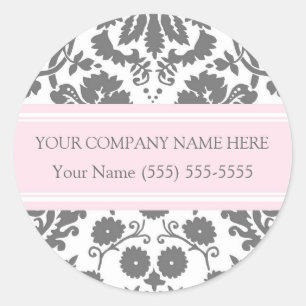 Business Custom Company Name Stickers Grey