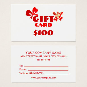 Business Custom Gift Card Christmas Ed.