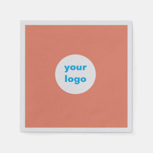 business custom logo name simple white red blue c napkin