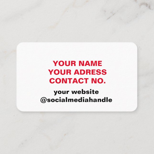  business custom logo name simple white red blue   card (Back)