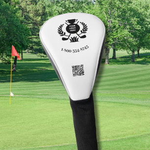 Business Custom Logo QR Code Phone Branded  Golf Head Cover