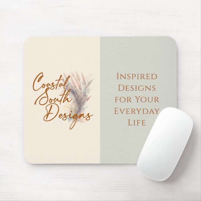 Business Custom Logo Yellow Green Minimalist Mouse Pad (With Mouse)