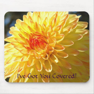 Business custom mousepads Orange Dahlia