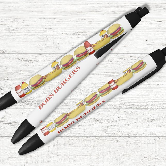 Business Custom Restaurant Hamburger  Black Ink Pen (Business restaurant promotional pen with hamburgers and hotdogs)