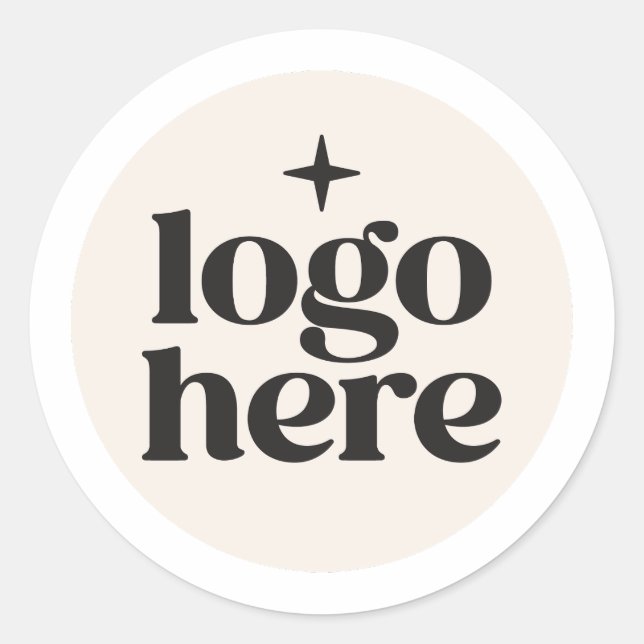 Business Custom Round Logo Classic Round Sticker (Front)