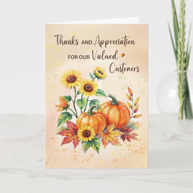 Business Customer Appreciation on Thanksgiving  Card (Front)