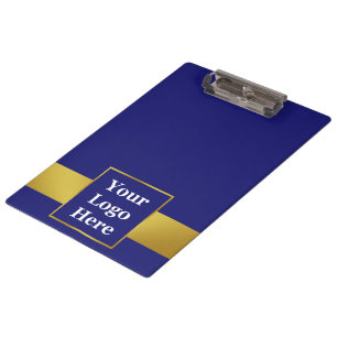 Business Dark Blue and Gold Your Logo Template Clipboard