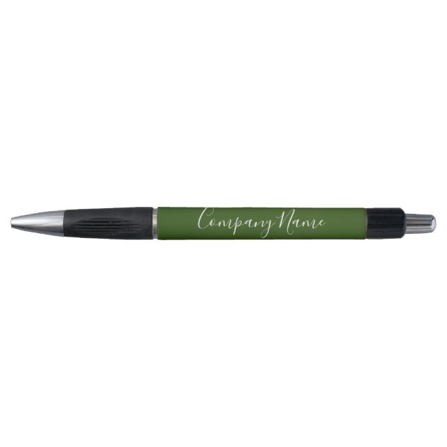 Business Dark Green and White Script Company Name (Front)